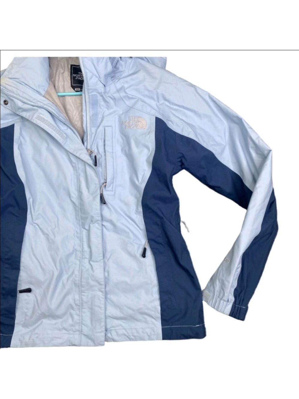 The North Face HyVent Hooded Jacket Women’s Small Blue EUC - Picture 5 of 9